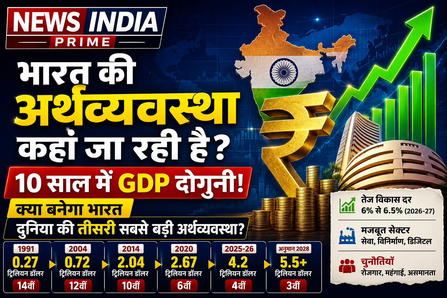 क्या बनेगा भारत दुनिया की तीसरी सबसे बड़ी अर्थव्यवस्था?