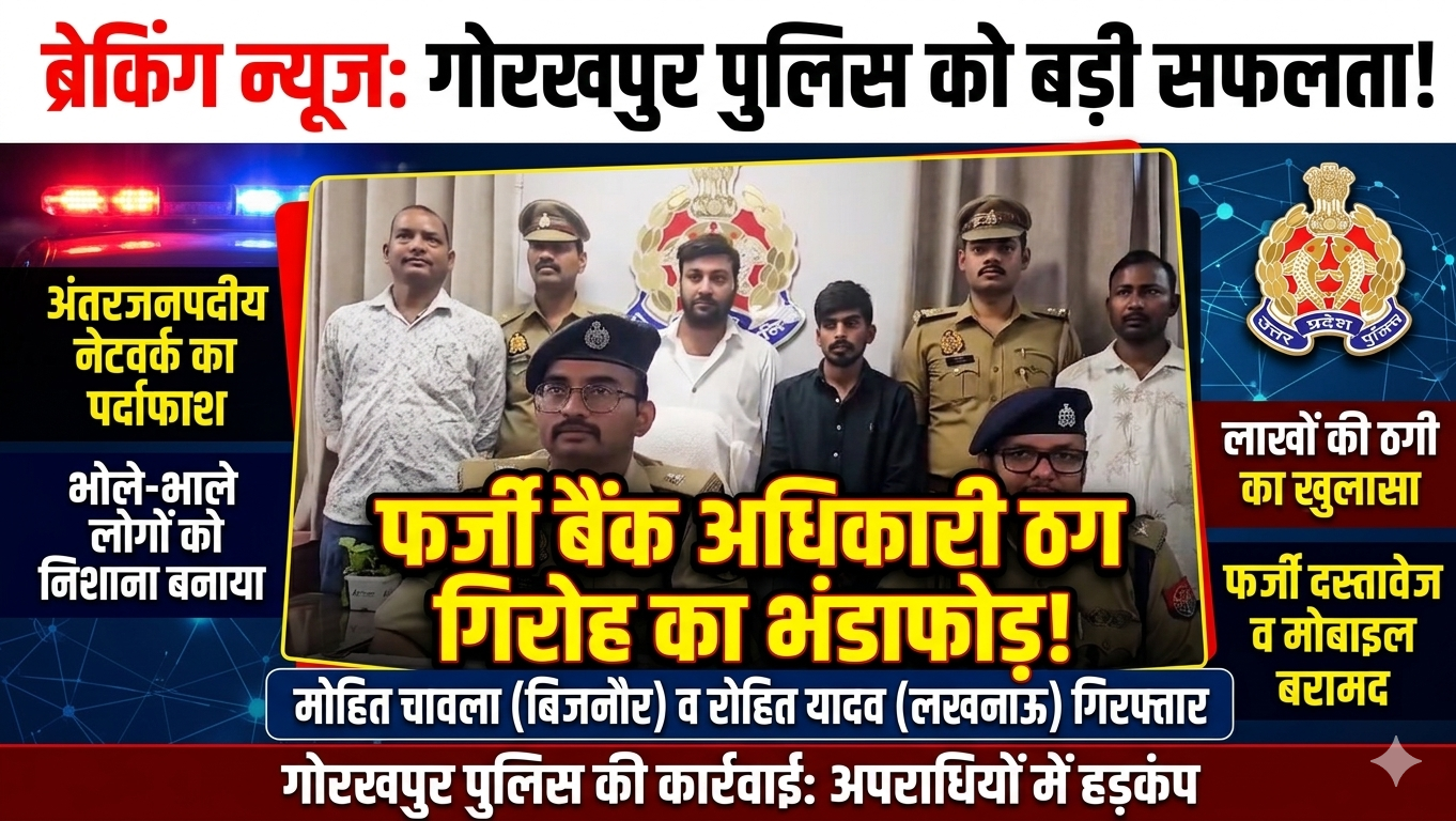 सावधान! फर्जी बैंक अधिकारी बनकर ठग रहे हैं लोग! गोरखपुर पुलिस ने किया दो को गिरफ्तार।